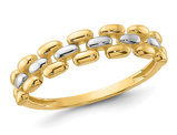 14K Yellow Gold Polished Bead Pattern Wedding Band Ring